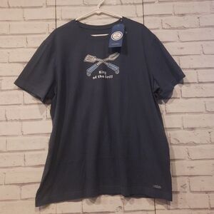 Life Is Good Men's Size XL Crusher Tee Blue King Of The Grill Brand New
